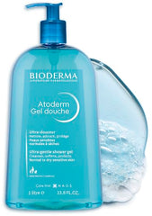 Bioderma - Atoderm - Shower Gel - Moisturizing Body and Face Wash - for Family with Normal to Dry Sensitive Skin - 33.4 fl.oz.