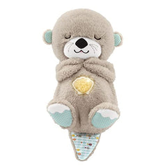 Fisher-Price Soothe 'n Snuggle Otter, Portable Plush Baby Toy with Music, Sounds, Lights and Breathing Motion