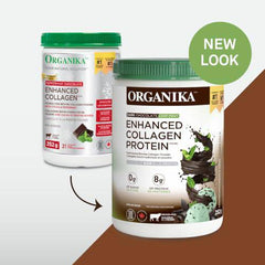 Organika Peppermint Chocolate Enhanced Collagen Powder- Healthy Skin, Hair, Nails, Joints, Antioxidants, Natural Peppermint and Chocolate Flavour- 252g Brown ,1