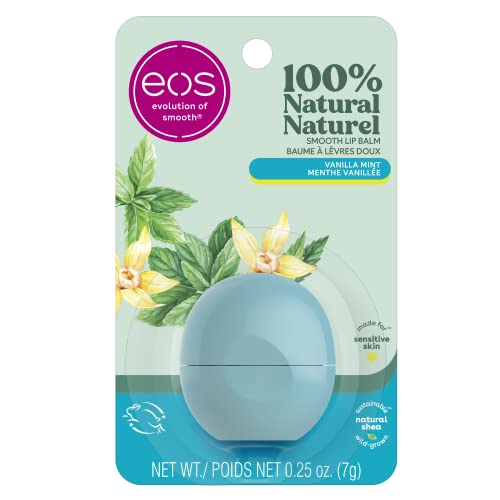 eos Super Soft Shea Lip Balm Sphere - Vanilla Mint - Deeply Hydrates and Seals in Moisture, Sustainably-Sourced Ingredients, 7g