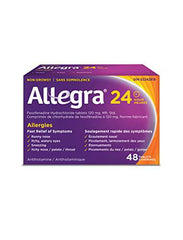 Allegra 24 Hour Allergy Medication, 120 mg, 48 Count Tablets, Non-Drowsy, Fast & Effective Multi-Symptom Relief, Relieves Runny Nose, Sneezing, Watery Eyes, Itchy Throat