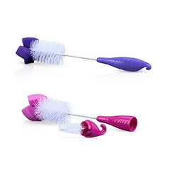 Nuby 2-Pack Bottle and Nipple Brush with Sponge Tip, Colors May Vary