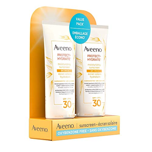 Aveeno Sun Aveeno Protect and Hydrate Face and Body Sunscreen Spf 30 Duo Pack, Water and Sweat Resistant, Oxybenzone Free, 2 Bottle Pack, 88 Milliliters