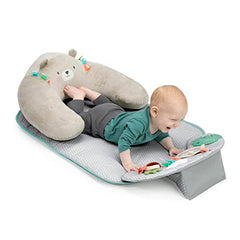 Ingenuity Cozy Prop 4-in-1 Sit Up & Prop Activity Mat, For Age Newborn & Up, Unisex, Toys - Nate the Bear