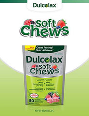 Dulcolax Soft Chews, Mixed Berry, Dependable and Gentle, Laxatives for Fast Occasional Constipation Relief, Vegan, Stimulant-Free, Gluten-Free, For Adults & Kids Ages 12 and Over - 30 ct, Pink