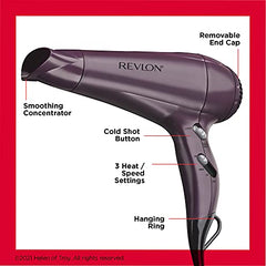 Revlon 1875W Quick Dry Hair Dryer - Lightweight and Compact