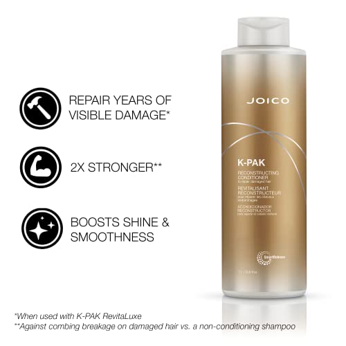 Joico K-PAK Daily Reconstructing Conditioner, Heat Protectant, Moisturizing Cleansing, Repair Damaged Hair, with Keratin and Primrose Oil