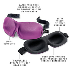 Bucky 40 Blinks Ultralight & Comfortable Contoured, No Pressure Eye Mask for Travel & Sleep, Perfect With Eyelash Extensions - Orchid