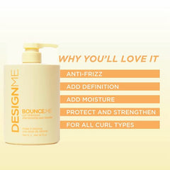 DESIGNME BOUNCE.ME Curl Shampoo with Argan Oil and Anti-frizz formula | Extra Nourishment and Protection | Provides Moisture Curl and Shine for Curly Hair, 1L