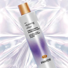 Pantene Stunning Silver Brightening Purple Shampoo for Dyed Gray and Silver Hair, Paraben Free, 285 mL