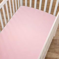 American Baby Company 100% Cotton Jersey Knit Fitted Crib Sheet for Standard Crib and Toddler Mattresses, Pink, for Girls