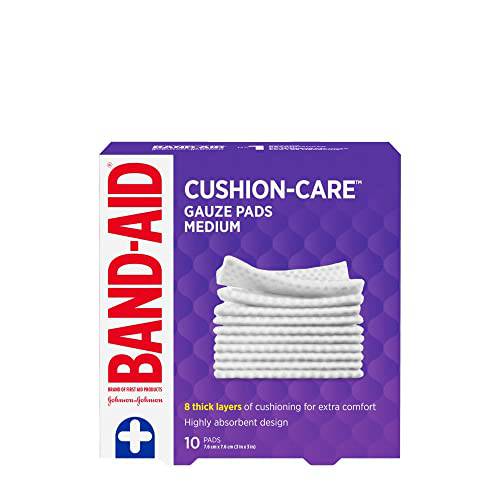 Band Aid gauze pads, medium 10 Count