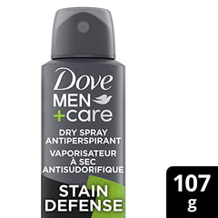 Dove Men+Care Dry Spray Antiperspirant Deodorant for 72H Sweat & Odour Protection Stain Defense Fresh Anti-white Marks and Yellow Stains 107 g