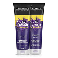 John Frieda Violet Crush Toning Shampoo for Blonde Hair | Intense Purple Shampoo for Brass Repair of Natural and Colour-Treated Blonde Hair | Pack of 2