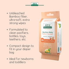 Aleva Naturals Bamboo Baby Wipes Daily Essentials Pack, Hand & Face, Pacifier & Toy, Tooth 'n' Gum Wipes, Natural, Organic, Plant-Based, Hypoallergenic, Biodegradable Unbleached