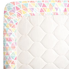 NoJo Watercolor Rainbow Mosaic Pink, Lavender, Aqua and Yellow Super Soft Fitted Mini Crib Sheet (2994745P)