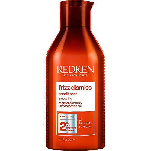 Redken Hair Conditioner,  Frizz Dismiss Conditioner, Anti-Frizz, Humidity Protection, For Frizzy Hair, Moisturize, Detangle and Protect From Frizz, Sulfate Free, With Babassu Oil, 300 ML