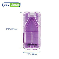 EZY DOSE Pill Cutter and Splitter with Dispenser, Cuts Pills, Vitamins, Tablets, Stainless Steel Blade, Travel Sized, Purple