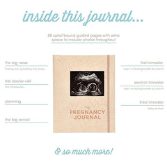 Pearhead Little Bundle of Joy Pregnancy Journal, Keepsake Pregnancy Memory Book with Sonogram Photo, First Through Third Trimester Pregnancy Milestone Tracker with Ultrasound Photo Cover, Blush Leaf