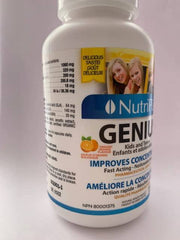 Nutripur GENIUS Kids and Teens - Concentration ADD/ADHD formula, 90 chewable softgels