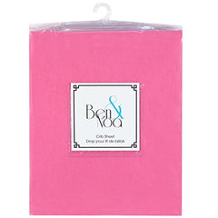 Ben & Noa Crib Sheet,100% Breathable Jersey Cotton, Made in Canada, Ballet Pink