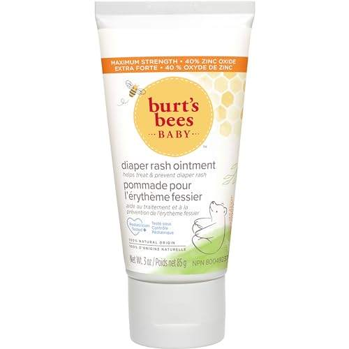 Burt's Bees Baby Diaper Rash Ointment Maximum Strength, 40% Zinc Oxide, 100% Natural Origin, Pediatrician Tested, 85g