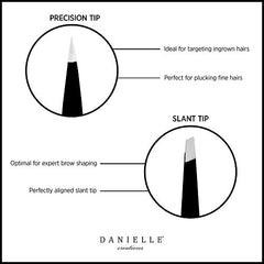 Danielle Soft Touch Stainless Steel Duo Tweezers Set