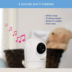 VTech VM5262 5" Digital Video Baby Monitor with Pan & Tilt Camera, White, One Size