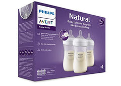 Philips Avent Natural Baby Bottle With Natural Response Nipple, Clear, 9oz, 3 pack, SCY903/03