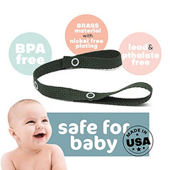 Baby Buddy 4-Count Secure-A-Toy Straps, Black/White/Tan/Olive, 4-Pack (Packaging May Vary)