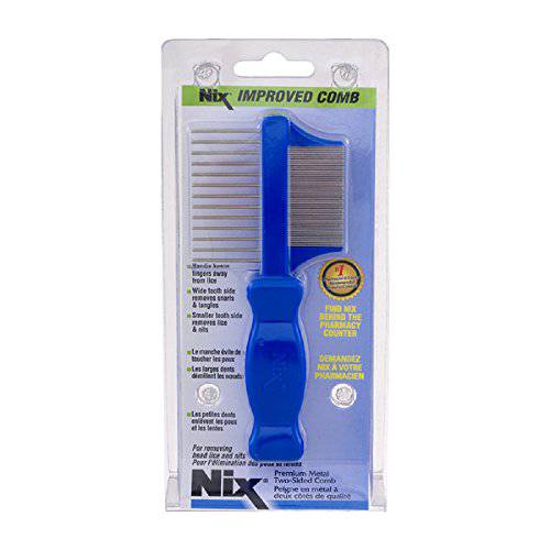 Nix Premium Metal Two-Sided Lice Comb, Metal Comb for Head Lice Treatment