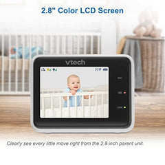 VTech 1080p Smart WiFi Remote Access Video Baby Monitor with Super-slim 2.8” Display, Night Light, RM2751 (White)