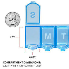 Ezy Dose Weekly (7-Day) Push N' Pop Pill Planner (Large)│ Organize Pills and Vitamins│ Easy to Open