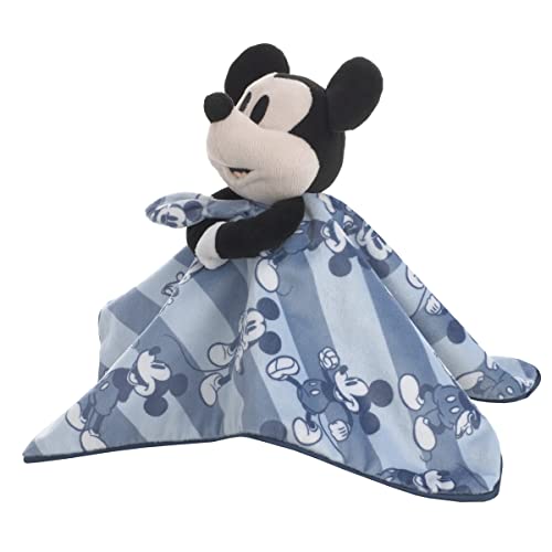 Disney Mickey Mouse Blue, White and Black Lovey Security Blanket