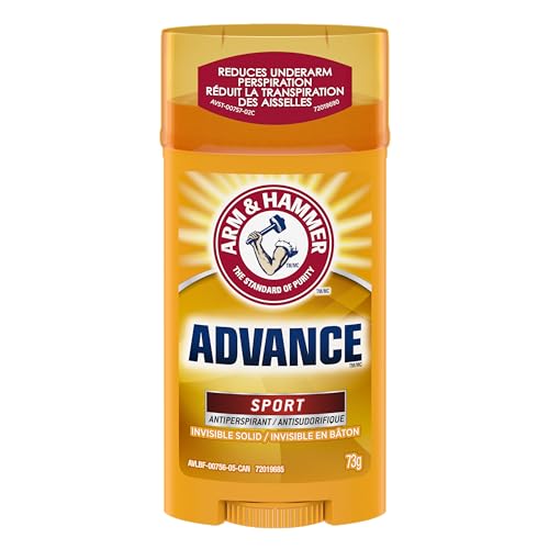 Arm & Hammer Advance Invisible Solid Antiperspirant Deodorant Stick, Sport, 48H Protection, 73g