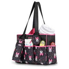 Disney Unisex Baby Multi Piece Tote Diaper Bag, Minnie-Toss Print, Mouse