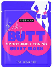 Freeman Cheeky Butt Body Sheet Mask, Smoothing and Toning Sheet Mask, 1 Count, 1 Pair, 1.35 fl oz/40 mL