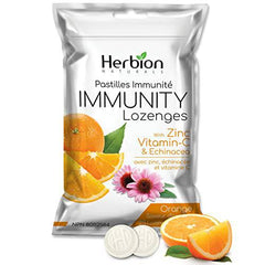 Herbion Naturals Immunity Lozenges with Zinc, Vitamin-C & Echinacea, Source of Antioxidants Helps Maintain & Support Immune System, Promote Good Health for Adults & Kids 6+, 25 CT, Orange Flavour.