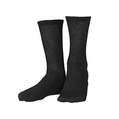 Truform Diabetic Socks for Men and Women, Medical Style Crew Length, Mid Calf Height, 3 Pairs, Black, X-Large