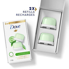 Dove 0% Aluminum Deodorant Stick Refill Kit for 48 hour odour protection Cucumber & Green Tea aluminum-free deodorant for women 32 g pack of 2