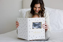 Pear Head Sonogram Baby Memory Book, Black and Gold Polka Dot (72028)