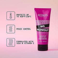 Redken Big Blowout Heat Protection Jelly Serum for All Hair Types, Volume for Fine Hair, Blowdry Gel,100 millilitre