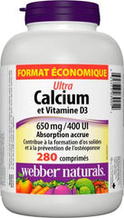 Webber Naturals Calcium Ultra with Vitamin D3, Enhanced Absorption, 280 Tablets, Helps Build Strong Bones and Prevent Osteoporosis, Vegetarian