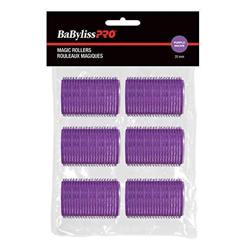 BaBylissPRO Self-Gripping Rollers, Purple, 35mm, 6 Per Pack