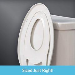 Little2Big 1881SLOW 000 Toilet Seat with Built-in Potty Training Seat, Slow-Close, and Will Never Loosen, Elongated, White