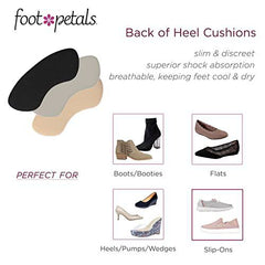 Foot Petals Unisex's Back of Heel Cushion, Combo, 3 Pairs (6-Pack)