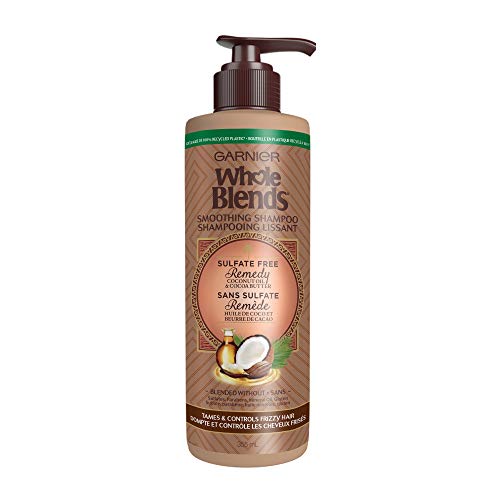 Garnier Whole Blends Sulfate Free Shampoo for Frizzy Hair, Up To 24 Hours of of Frizz Control, Coconut Oil, 335ML