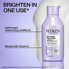 Redken Blondage High Bright Conditioner, Brightens and Lightens Color-Treated and Natural Blonde Hair Instantly, Infused with Vitamin C,1000 ml.