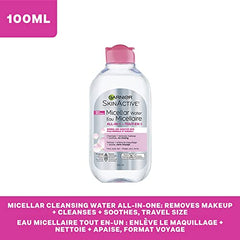 Garnier SkinActive Micellar Cleansing Water, All-in-1 Makeup Remover and Facial Cleanser, For All Skin Types, 3.4 fl oz