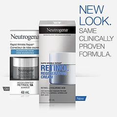 Neutrogena Rapid Wrinkle Repair Regenerating Cream - Retinol Face & Eye Moisturizer - Hyaluronic Acid Serum- 48 mL